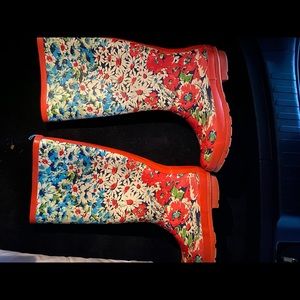 Anthropologie floral Rain boots great condition